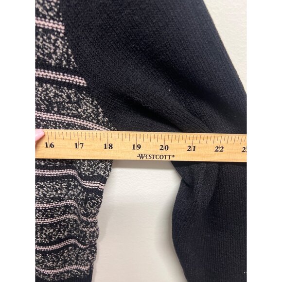 St. John SJK Womens Black & Pink Striped Crewneck Sweater Size 12 - Picture 5 of 6